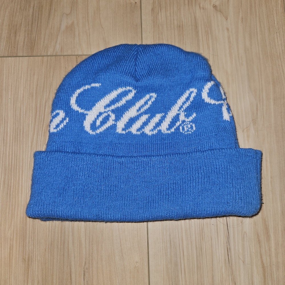 Blue Knit Beanie with White Script Design Canadian Classic Wisky - Picture 3 of 5